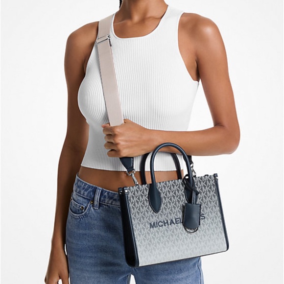 Michael Kors Mirella Small Ombré Signature Logo Crossbody Satchel Tote Shoulde - Picture 15 of 16
